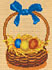 Канва с рисунком "Пасхальные яйца в корзине" 1 шт. (243) 16см х 20см