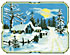 Канва с рисунком "Деревня зимой" 1 шт. (200) 22см х 30см
