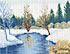 Канва с рисунком "Лес поздней зимой" 1 шт. (241) 24см х 30см