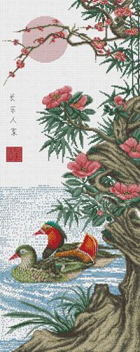 Набор для вышивки "Уточки в пруду" 1 шт. ("Pinn" 57-L) 25.4см х 63.5см