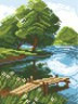 Канва с рисунком "Озеро" 1 шт. (940) 16см х 20см