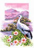 Канва с рисунком "Аист" 1 шт. (498) 24см х 35см