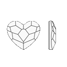 Стразы клеевые цветные сердце пакет 36 шт. ("Сваровски" 2808 MM) 6мм хрусталь