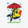 Набор для вышивки "Рыбка с зонтиком" 1 шт. ("Panna" Д-0008) 9см х 12см