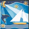 Набор для вышивки "Море" 1 шт. ("Panna" Ф-0335) 21.5см х 21.5см