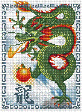 Набор для вышивки "Китайский дракон" 1 шт. ("Pinn" 37-X) 20.3см х 28см