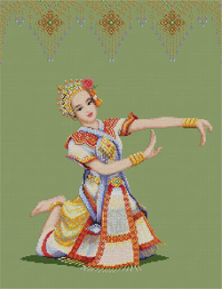 Набор для вышивки "Национальный танец" 1 шт. ("Pinn" TD-17) 36.8см х 47см
