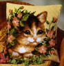 Набор для вышивки "Котенок в цветах" (подушка) 1 шт. ("Vervaco" 1200/238) 40см х 40см