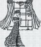 Набор для вышивки "Дама у окна" черное на белом 1 шт. ("М.П.Студия" нв 131) 34см х 38см