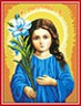 Канва с рисунком "Богородица Трилетствующая " для вышивания бисером формат А3 1 шт. (БИС 1215) 29.7см х 42см