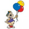 Канва с рисунком "Собачка с шарами" малая 1 шт. (№017) 20см х 20см