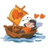 Канва с рисунком "Жук в лодке" малая 1 шт. (№025) 20см х 20см