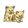 Канва с рисунком "Два котенка" малая 1 шт. (№075) 20см х 20см