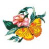 Канва с рисунком "Бабочка на цветке" малая 1 шт. (№080) 20см х 20см