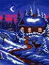 Канва с рисунком "Зима в лесу" 1 шт. (420) 24см х 35см