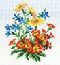 Канва с рисунком "Луговые цветы" 1 шт. (366) 20см х 22см