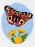 Канва с рисунком "Бабочка у одуванчиков" 1 шт. (576) 20см х 22см