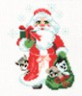 Канва с рисунком "Дед мороз с подарками" 1 шт. (796) 20см х 22см