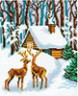 Канва с рисунком "Дом в зимнем лесу" 1 шт. (402) 24см х 30см