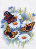 Канва с рисунком "Бабочки на ромашках" 1 шт. (624) 24см х 30см