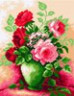 Канва с рисунком "Розы в зеленой вазе " 1 шт. (844) 24см х 30см