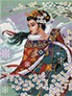 Канва с рисунком "Японка в жасмине" 1 шт. (373) 33см х 45см