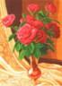 Канва с рисунком "Розы в вазе" 1 шт. (827) 33см х 45см