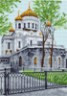 Канва с рисунком "Храм Христа Спасителя" 1 шт. (832) 33см х 45см