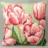 Набор для вышивки "Тюльпаны" подушка 1 шт. ("Collection D'Art" 5070) 40см х 40см