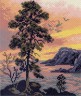 Канва с рисунком "Одинокое дерево" 1 шт. (1015) 22см х 25см