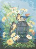 Канва с рисунком "Птицы на ветке" серия 10.000 1 шт. (Collection D'Art 10324) 40см х 50см