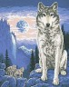 Канва с рисунком "Волк одиночка" серия 11.000 1 шт. (Collection D'Art 11432) 50см х 60см