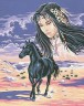 Канва с рисунком "Девушка и лошадь" серия 11.000 1 шт. (Collection D'Art 11453) 50см х 60см