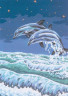 Канва с рисунком "Два дельфина" серия 11.000 1 шт. (Collection D'Art 11497) 50см х 60см