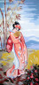 Канва с рисунком "Японка с веером" серия 8.000 1 шт. (Collection D'Art 8052) 30см х 60см