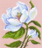 Канва с рисунком "Белый цветок" 1 шт. (Матренин Посад 1061) 20см х 22см