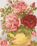 Канва с рисунком "Нежные розы" серия 11.000 1 шт. (Collection D'Art 11853) 50см х 60см