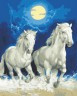 Канва с рисунком "Белые лошади" серия 11.000 1 шт. (Collection D'Art 11857) 50см х 60см