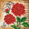 Канва с рисунком Красные цветы 1 шт. ("М.П.Студия" Г-057) 40см х 40см