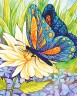 Набор для изготовления картины из страз Бабочка и цветок 1 шт. (АЖ-1129) 30см х 37см