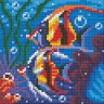 Набор для изготовления картины из страз Обитатели рифа 1 шт. ("Алмазная живопись" АЖ-1364) 15см х 15см