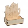 Заготовка для декорирования Коробка Коты 1 шт. ("Mr. Carving" ВД-316) 15см х 8см х 15см фанера