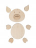 Заготовка для декорирования Свинка сборная блистер 1 шт. ("Mr. Carving" ВД-570) 14см 3мм фанера