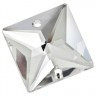 Стразы пришивные квадратные Crystal пакет 4 шт. ("Zlatka" ZSS-02) 12мм х 12мм стекло