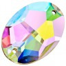 Стразы пришивные овальные Crystal AB пакет 8 шт. ("Zlatka" ZSS-04) 10мм х 7мм стекло