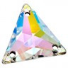 Стразы пришивные треугольные Crystal AB пакет 2 шт. ("Zlatka" ZSS-06) 18мм х 15.5мм стекло