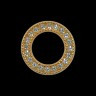 Пряжка со стразами золото внешний диаметр 19мм 1 шт. ("Сваровски" 51300 81) 13мм пластик