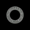 Пряжка со стразами серебро внешний диаметр 19мм 1 шт. ("Сваровски" 51300 82) 13мм пластик