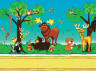 Ткань для пэчворка FOREST FRIENDS PANEL 4520 фасовка 1 шт. (General Fabrics FOREST FRIENDS PANEL 4520) 110см х 60см хлопок-100%