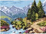 Канва с рисунком "Дом в горах" 1 шт. (737) 24см х 35см
